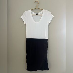 Theory White and Black Pima Cotton Dress